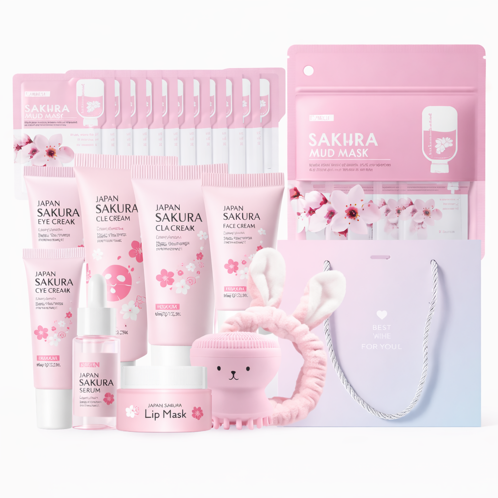 Kit de soins visage Sakura Healum Beauty – Coffret anti-âge hydratant